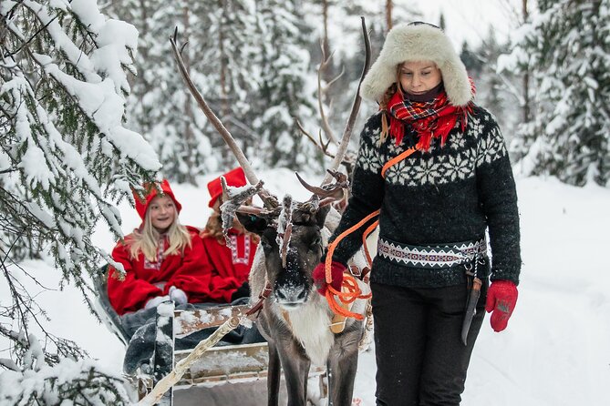 2km Sleigh Ride & Feeding Experience at Traditional Reindeer Farm - Warming up in the hut by the fire
