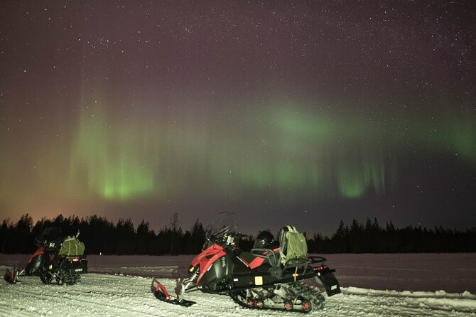 3-Hour Snowmobile Safari to Search Northern Lights in Levi - Riding through the snowy forest