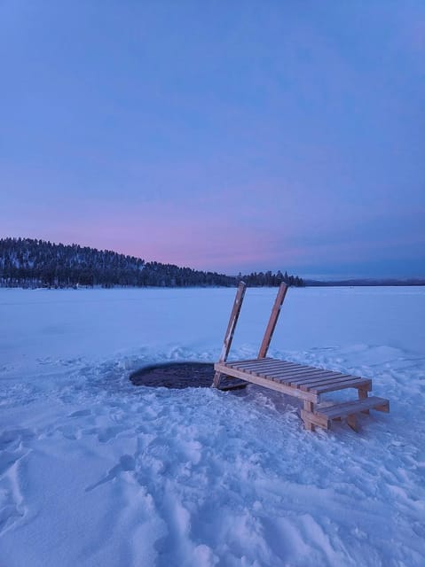 Arctic Tent Sauna Experience with Ice Swimming - Taking the ice-hole plunge