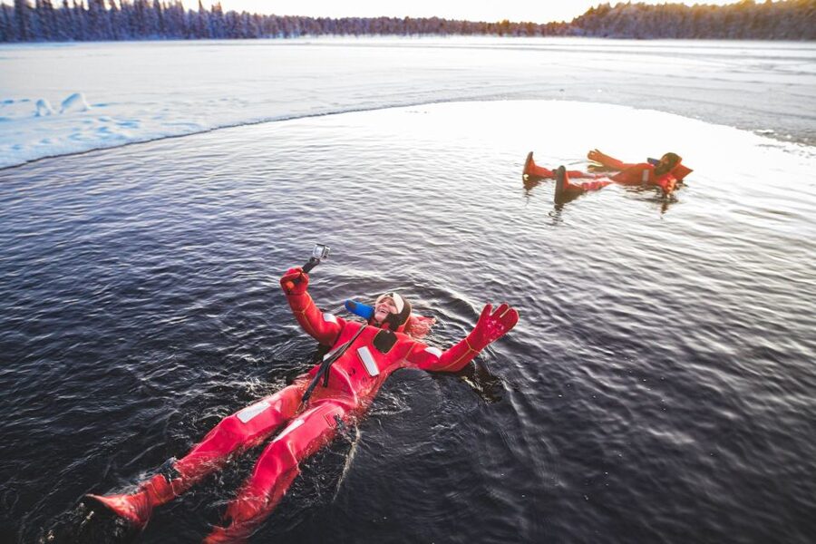 Daytime Ice Floating Rovaniemi, Frozen Lake Experience - A quiet pause in the middle of winter