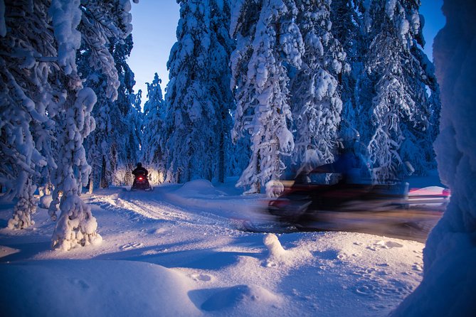 Evening Escape - Snowmobile safari and campfire in Rovaniemi - Returning by snowmobile