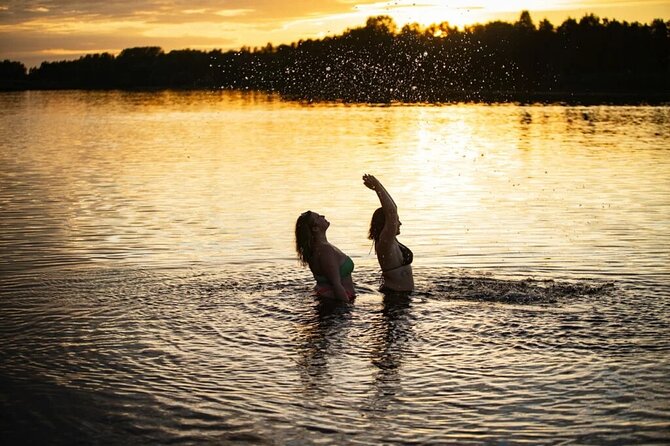 Floating Sauna with Barbecue and Swimming Experience in Finland - Cooling off in the lake