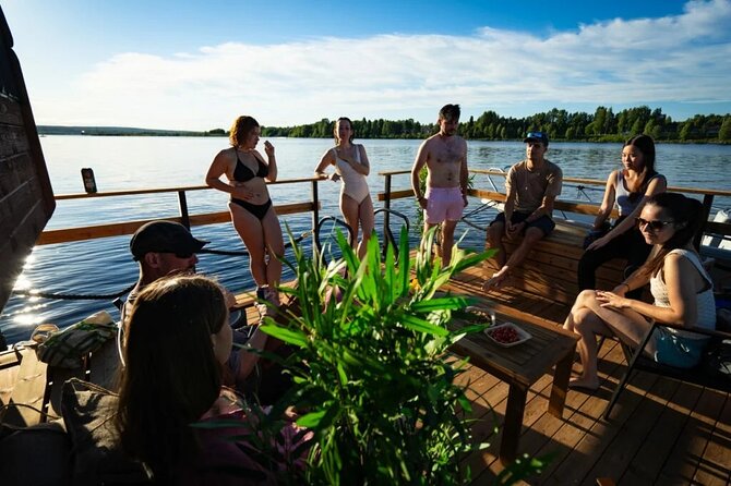 Floating Sauna with Barbecue and Swimming Experience in Finland - Using the traditional sauna