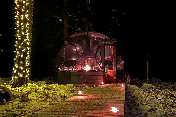 Glass Igloo Campfire Dinner under Northern Lights - Northern Lights: a chance, not a guarantee