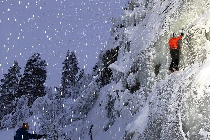 Guided Ice Climbing Activity in Pyhä - Bonfire Breaks and Hot Berry Drinks