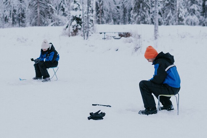 Ice Fishing by Snowmobile in Levi - Sausages, hot drinks, and a welcome stop