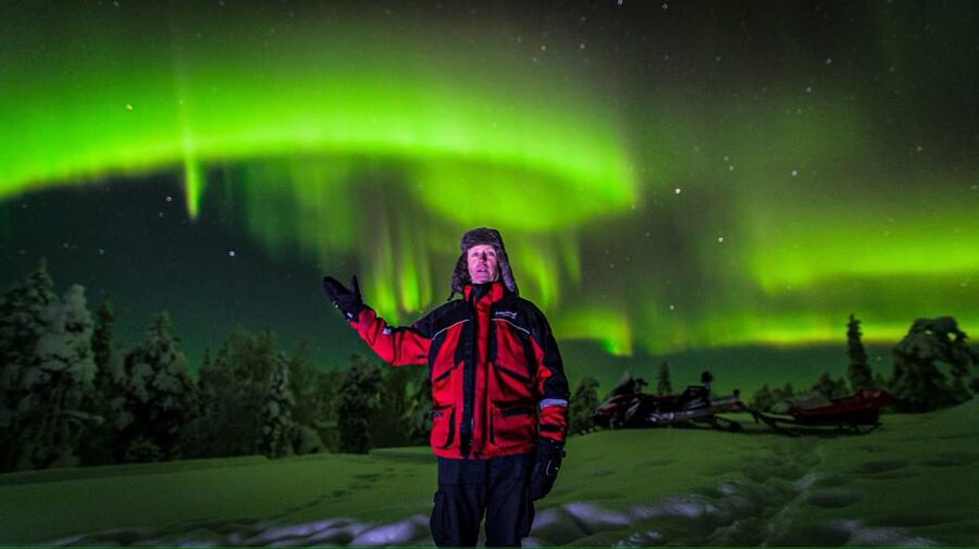 Inari: Northern Lights Hunt Snowmobile Safari - Learning to Handle a Snowmobile in the Dark