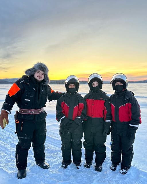 Ivalo: Snowmobile Safari, Meet and Feed Reindeers with Lunch - Learning to handle a snowmobile on frozen water