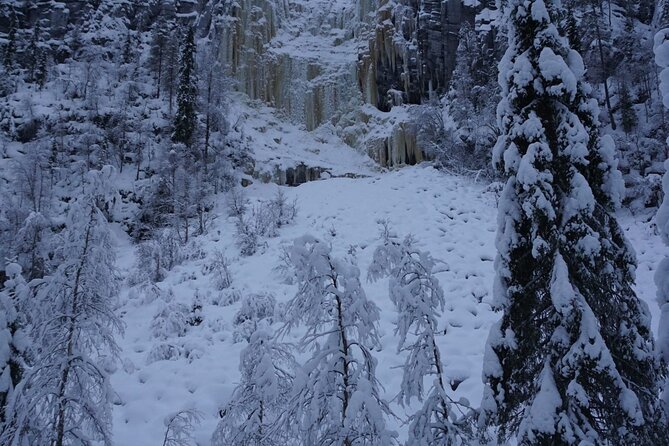 Korouoma Frozen Waterfalls - A Fairy Loop Hike at Majestic Canyon - The 100-kilometer ride from Rovaniemi