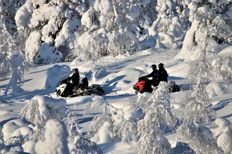 Levi: Easy Snowmobile Safari into the Nature - From Safartica’s Levi office to the forest