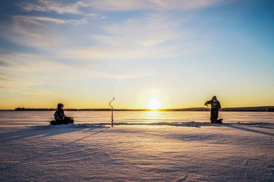 Levi: Ice Fishing on a Frozen Lake - Open views and winter photography