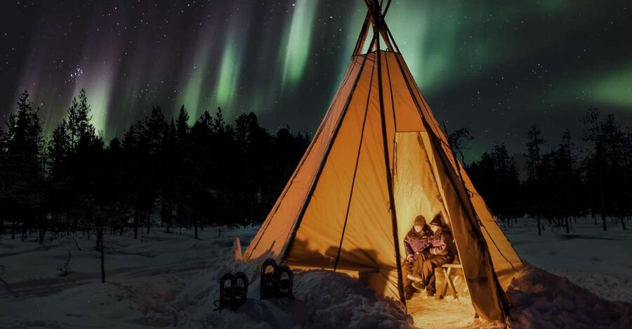 Levi: Northern Lights Campfire - Leaving Levi for a wider view of the sky