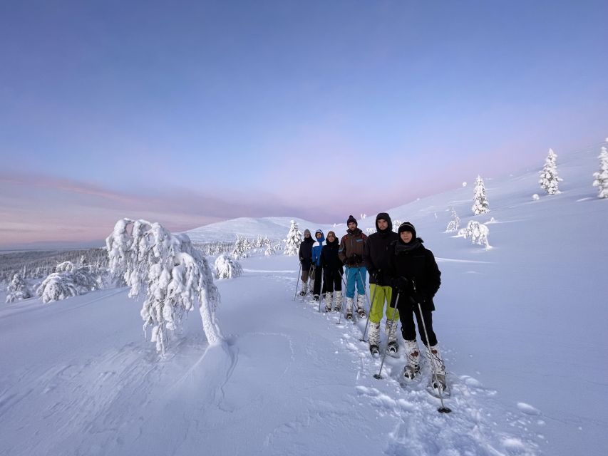 Levi: Pallas-Yllästunturi National Park Snowshoeing Tour - Open fell views and snowy forest paths
