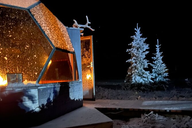 Northern Lights dinner in a Glass Igloo - The frozen-lake snowmobile ride