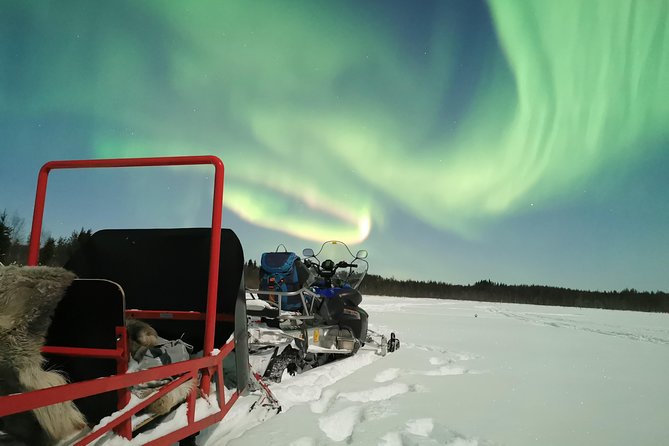 Northern Lights Sledge Ride - Riding behind the snowmobile