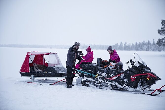 Northern Lights Snowmobile Sledge Ride in Rovaniemi - Through the Snowy Forest by Sledge