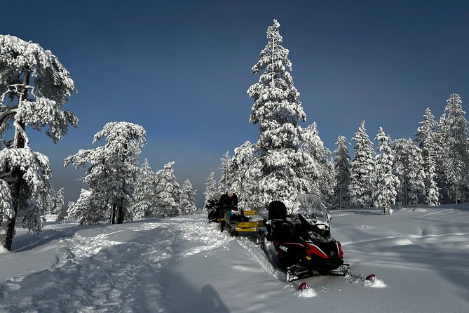 Northern Lights Tour Snowmobile Driving - Learning to handle the snowmobile