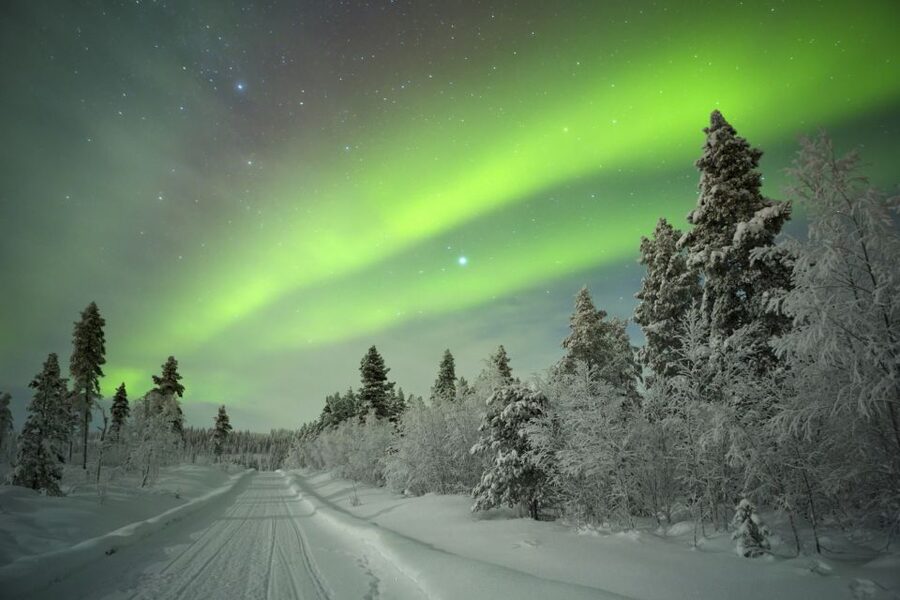 Rovaniemi: Aurora Borealis Snowmobile Safari with Campfire - Leaving Rovaniemi for the Arctic night