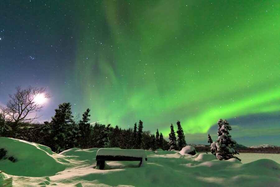 Rovaniemi: Aurora Borealis Snowmobile Safari with Campfire - Learning to handle the shared snowmobile