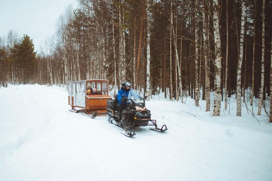 Rovaniemi: Family Snowmobiling Trip - The heated sled is the key child-friendly feature