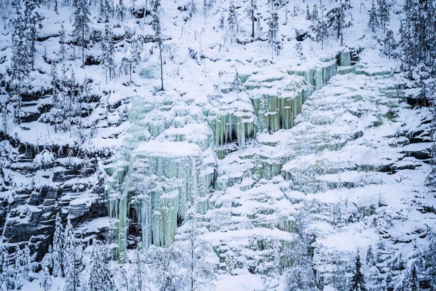Rovaniemi: Frozen Waterfalls of Korouoma Canyon & Pro Photos - Three frozen waterfalls and the best viewpoints