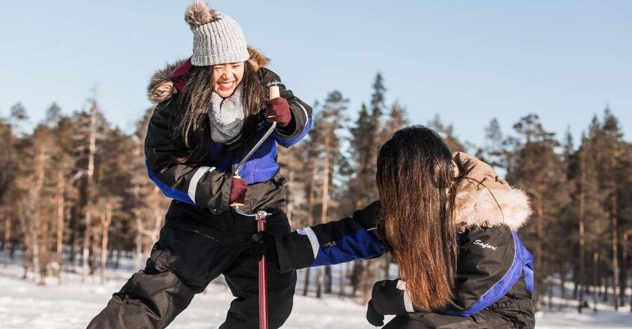 Rovaniemi: Ice Fishing Experience - Drilling through ice makes the tradition real