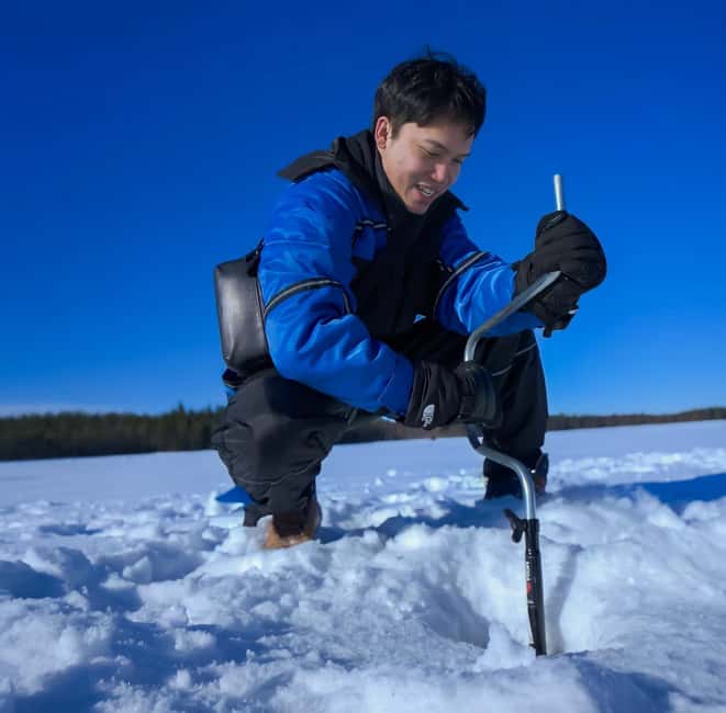 Rovaniemi: Ice Fishing Small Group Tour & Barbeque - What the frozen lake feels like