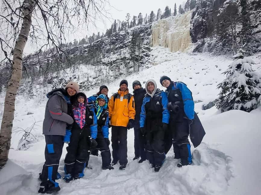 Rovaniemi: Korouoma Canyon & Frozen Waterfalls Tour with BBQ - The hike through snow, ice, and forest