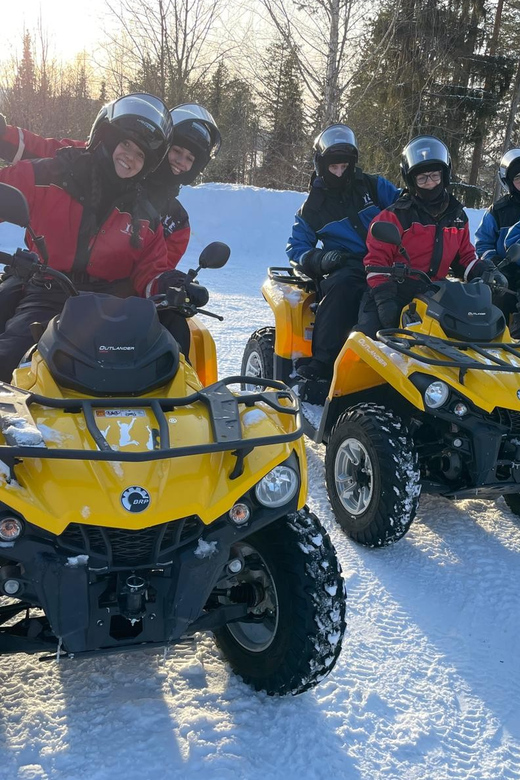 Rovaniemi: Quad Bike Ride and Ice Fishing - A campfire barbecue with salmon and blueberry juice