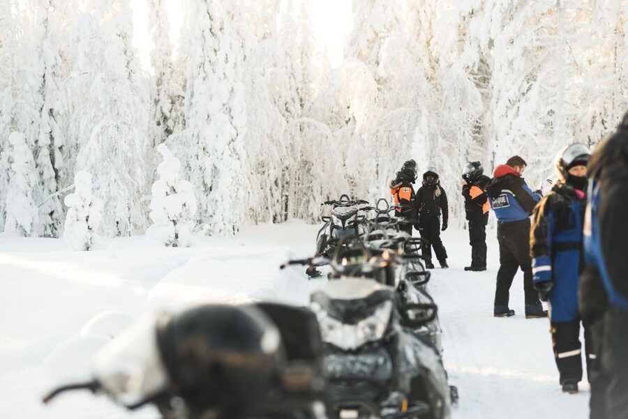 Rovaniemi: Snowmobile Safari into the Arctic Circle Forest - Photo stops, frozen water, and changing light