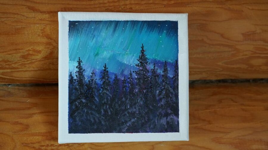 Rovaniemi: Workshop - Aurora painting - Meeting Elena and learning the aurora method