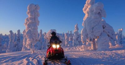 Evening Snowmobile Tour with Fire & picnic