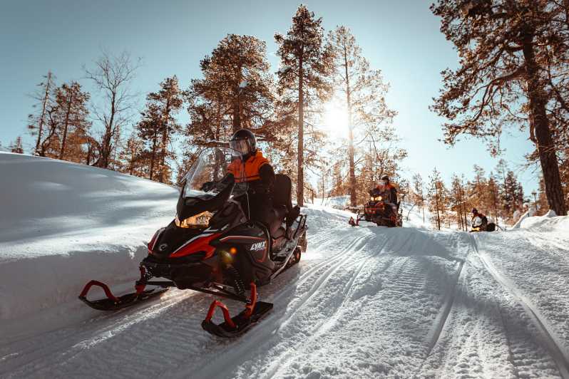 Saariselkä: Snowmobile Ride with Hot Drinks - Sharing a snowmobile and bringing children