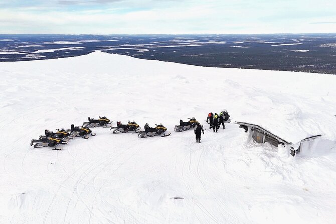 Snowmobile Rides Through Kumputunturi Fell in Kittilä, Finland - Reaching Kumputunturi at 581 metres
