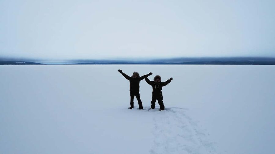 Snowshoe experience with traditional beverages in Lapland - Learning to walk above the snow