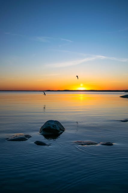 Sunset in the archipelago from Helsinki - The Baltic Sea view tower