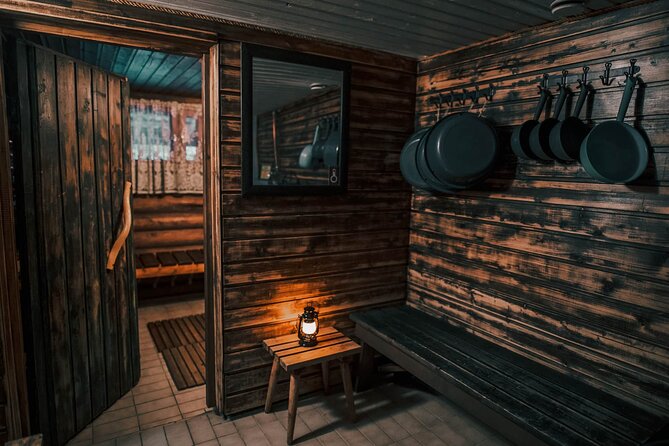 VIP SERVICE Traditional Finnish Log Sauna and Food Experience - Inside the traditional Finnish log cabin