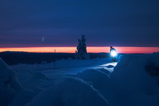 Winter afternoon group Ride in Saariselkä - Riding home under helmet lights